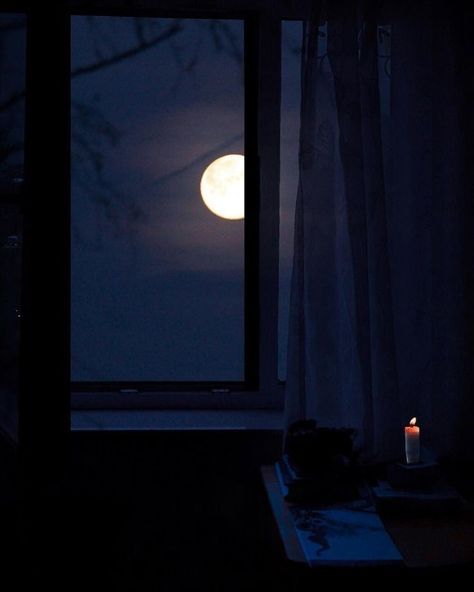 Full Moon, In The Dark, The Moon, Curtains, Moon