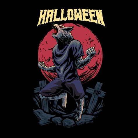 Scary Werewolf, Werewolf Monster, Firefighter Art, Halloween Logo, Moon Wolf, Mike Mignola, Monster Illustration, Rock Posters, Firefighter