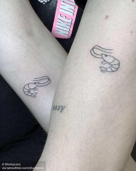 Their cat’s name is Shrimp Shrimp Tattoo, Mens Face Tattoos, Lobster Tattoo, Beer Tattoos, Stick N Poke, Matching Couple Tattoos, Парные Тату, Dope Tattoos For Women, Poke Tattoo