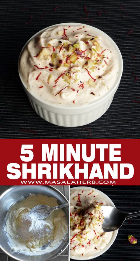 Shrikhand Recipe, Sweet Smoothies, Sour Cream Recipes, Greek Yogurt Recipes, Yogurt Recipes, Indian Sweets, Indian Cooking, Frozen Yogurt, Recipe Using