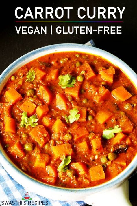 Carrot Curry Khana Picture, Indian Vegetable Curry, Eastern Recipe, Carrot Curry, Vegetable Curry Recipes, Indian Breads, Indian Vegan, Curry Indian, Plain Rice