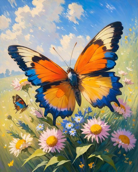 Birds Canvas Painting, Easy Pictures To Paint, Acrylic Butterfly Painting, Beginner Oil Painting, Picture Of Butterfly, Butterfly Painting On Canvas, Flowers Painting Acrylic, Pictures Of Butterflies, Butterfly Acrylic Painting