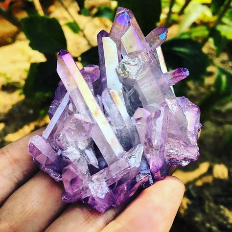 Purple Aura Quartz, Shiny Rocks, Purple Aura, Purple Flame, Crystal Vibes, Aura Quartz Crystal, Crystal Aesthetic, Crystal Guide, Black Tourmaline Crystal