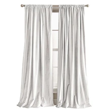 DKNY Modern Knotted Velvet Solid Room Darkening Rod Pocket Curtain Panels | Wayfair Blinds For Windows Living Rooms, White Valance, Black Blackout Curtains, Velvet Room, White Sheer Curtains, Curtain Room, Cool Curtains, Sheer Curtain Panels, Floral Curtains