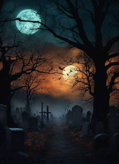 Haunted Background, Halloween Screen Savers, Scary Moon, Haunted House Pictures, Dark Art Paintings, Spooky Background, Haunted Graveyard, Happy Halloween Pictures, Scary Backgrounds