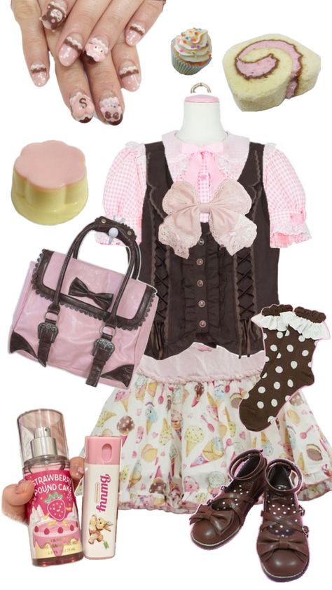 i have the vest and skirt, should i try to wear something similar guys? 🧁- kawaiicore cutecore yumekawaii jfashion japanesefashion lolita lolitafashion mezzopiano mothergarden angelblue daisylovers cuteclutter sanriocore sanrio sanx pastry chocolatelolita choco chocogirl chocoboy kawaiifashion kawaiiaesthetic kawaiioutfit Choco Outfits, Himekaji Outfits, Virtual Fashion, Cute Everyday Outfits, Pink Outfits, I Try, Really Cute Outfits, Kawaii Clothes, Girly Outfits