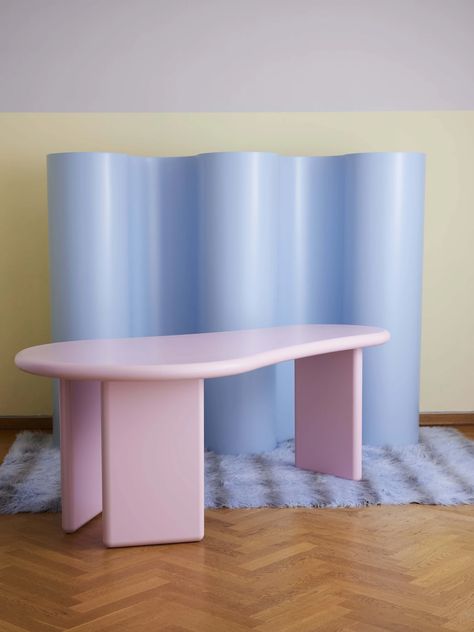 Curvy Mirror, Gustaf Westman, Jewelry Store Design, Diy Furniture Renovation, Wooden Desk, Colorful Table, Wooden Dining Tables, Coffee Table Design, Aesthetic Bedroom