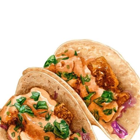 food illustrator on Instagram: "Tacos

Online private class result with melonsyrup. 
She sent the picture of this delicious food, and we painted it step by step

📌 Click link in bio for class info

#kamisketsa #tacos #watercolorpainting #foodillustration #artclass #onlineclass" Taco Illustration, Illustrators On Instagram, Food Illustrations, Online Classes, Delicious Food, Art Classes, Link In Bio, Watercolor Paintings, Tacos