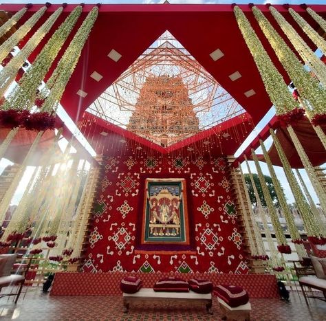 Devika Narain, Red Silver Wedding, Traditional Backdrop, Indian Wedding Decor, Pink Wedding Decorations, Wedding Stage Decor, Outdoor Entrance, Dream Wedding Decorations, Mandap Decor