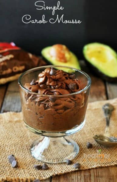 This silky smooth carob mousse is very addictive. The addition of avocado that contains healthy fats make it so good for you. A nice way to add avocado in a recipe for picky eaters and they won’t even know it. I made this for breakfast this morning and I really enjoyed it. You can substitute maple syrup with your favorite sweetener. I garnished it with carob chips. Carob mousse can be used as a frosting for your favorite cake, or as an ice cream or as a pie. I plan to post more recipes using ... Avocado Mousse Recipe, Carob Recipes, Avocado Dessert, Avocado Chocolate Mousse, Carob Powder, Carob Chips, Autoimmune Paleo, Guilt Free Dessert, Powder Recipe