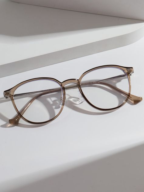 Round Glass Frames Women, Slightly Angled Glasses, Glasses Ideas For Women, Women’s Glasses, Cute Glasses For Women, Beige Glasses, Aesthetic Glasses Frames, Women Glasses Frames, Rounded Glasses Women