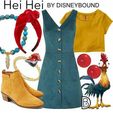 Hei Hei Moana, Disney Character Outfits, Disney Bound Outfits Casual, Disneybound Outfits, Disney Dress Up, Disney Themed Outfits, Cute Disney Outfits, Disney World Outfits, Disney Inspired Fashion