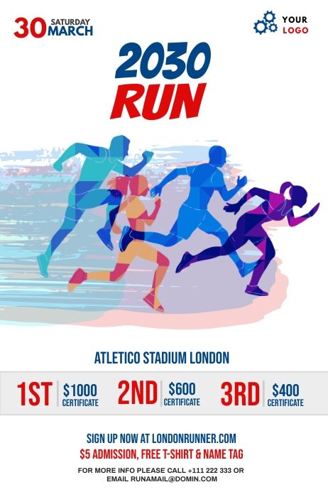 Running Competition Poster, Fun Run Poster Design, Marathon Graphic Design, Fitness Template Design, Marathon Poster Design, Run Poster Design, Running Poster Design, Fun Run Poster, Marathon Posters Ideas