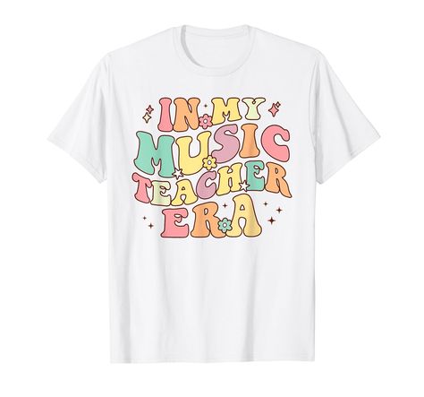 PRICES MAY VARY. In My Music Teacher Era Retro Back To School First Day T-Shirt Retro In My Music Teacher Era. Back to school, first day of school Groovy cute tee for Music Teacher to celebrate back to school or last day of school for your Music Teacher teacher on Teacher Appreciation Week, Birthday or Christmas. Lightweight, Classic fit, Double-needle sleeve and bottom hem Emergency Room Nurse, Teacher Summer, School First Day, Teachers Halloween, Big Sister Shirt, School Tees, T Shirt Image, Sister Shirts, Teacher Appreciation Week