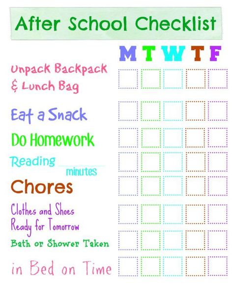 Free printable After School Checklist and directions for making it work with dry erase. #printable #organization #parenting Kindergarten After School Routine, After School Routine For Kids, Kid Chores, After School Schedule, After School Checklist, Printable Organization, Uppfostra Barn, Kids Routine, Kids Routine Chart