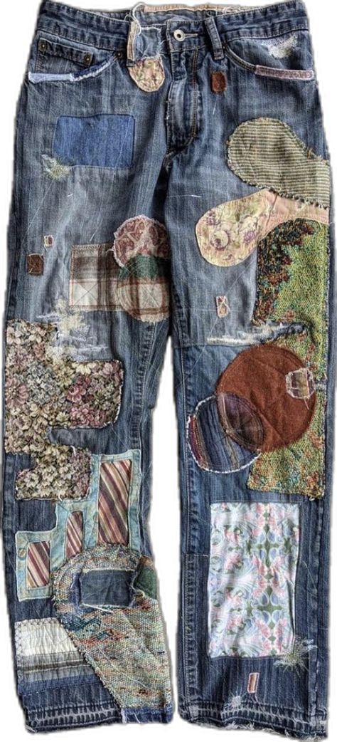 Upcycle Clothes Diy, Estilo Hippie, Diy Clothes Design, Concept Clothing, Altering Clothes, Patched Jeans, Dream Clothes, Handmade Clothes, Upcycle Clothes