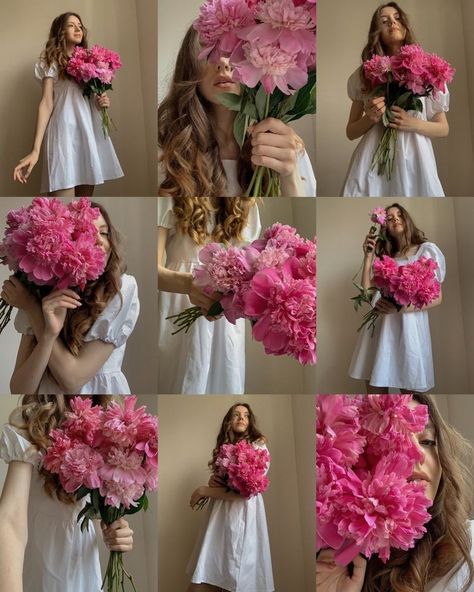 Photos With Flowers Ideas, Flower Pictures Photography Photo Ideas, Photo Ideas With Flowers For Instagram, Flower Poses Photo Ideas, Creative Shot Ideas, Photo Ideas With Flowers, Poses With Flowers, Self Foto, Photo With Flowers