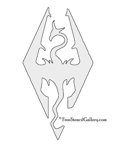 Skyrim Logo Stencil                                                                                                                                                                                 More Skyrim Pumpkin Carving, Skyrim Cake Ideas, Skyrim Birthday Cake, Skyrim Gift Ideas, Skyrim Coloring Pages, Skyrim Cake, Skyrim Birthday, Skyrim Symbol, Skyrim Drawing