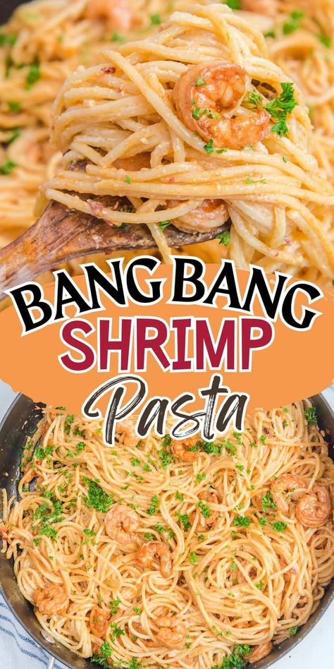 Bang Bang Shrimp Pasta Princess Recipes, Bang Bang Shrimp Pasta, Shrimp Pasta Recipes Easy, Shrimp Spaghetti, Recipes Shrimp, Princess Pinky Girl, Bang Bang Shrimp, Pinky Girl, Spaghetti Dinner