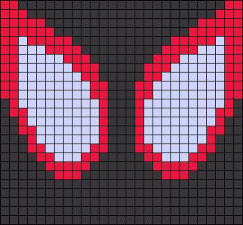 Alpha pattern #150278 | BraceletBook Into Spiderverse, Miles Morales Spiderverse, Spiderman Pixel Art, Marvel Cross Stitch, Graph Crochet, Diy Perler Bead Crafts, Pixel Crochet, Pixel Art Grid, Tapestry Crochet Patterns