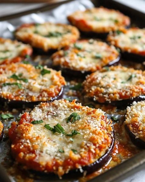 Oven Eggplant Parmesan, Eggplant Ideas Recipes For, Crispy Baked Eggplant Parmesan, The Best Eggplant Parmesan Ever, Parmesan Eggplant Recipes, Baked Egg Plant, Eggplant Side Dish Recipes, Eggplant Meals, Sheet Pan Eggplant Parmesan