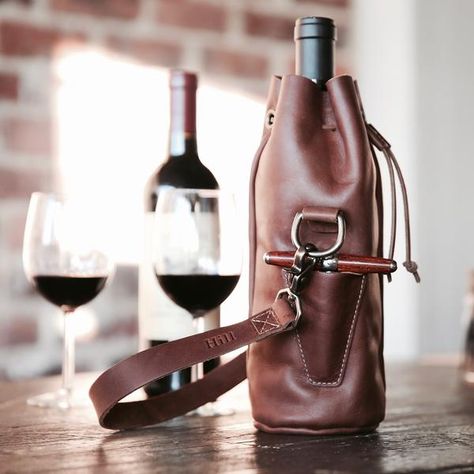 The Muscadine Personalized Fine Leather Wine Tote Wine Bottle Carrier Bag With Bottle Stopper Leather Wine Tote, Leather Wine Carrier, Muscadine Wine, Wine Bottle Carrier, Leather Hides, Wine Carrier, Wine Tote Bag, Minimalist Bag, Bottle Carrier