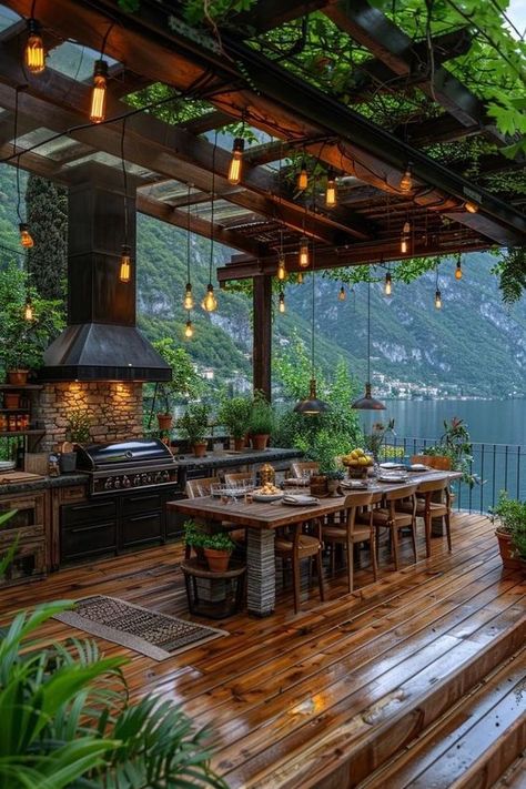 Casa Vintage, Garage Bar, Bbq Area, Outdoor Restaurant, Outdoor Decor Backyard, Outdoor Kitchens, Dream House Interior, Design Your Dream House, Backyard Patio Designs