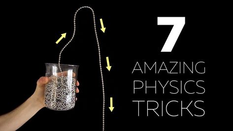 Here's a great video that shows some easy and fascinating science experiments that anyone can try. Physics Tricks, Funny Physics, Science Demonstrations, Science Tricks, Technology Videos, Physics Formulas, Trick Words, Funny One Liners, Chemistry Lessons