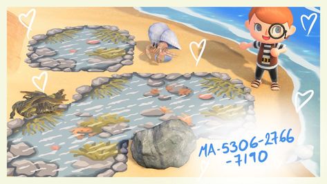 Acnh Tide Pool, Codes Acnh, Motif Acnl, Ac New Leaf, Tide Pool, Path Design, Animal Crossing Wild World, Qr Codes Animal Crossing, Stall Designs