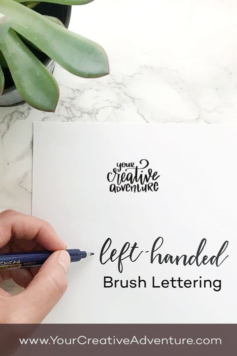 It is estimated that about 10% of the population is left-handed. In this post, I share tips for left handed brush lettering. Left Handed Calligraphy, Brush Lettering Font, Brush Lettering Alphabet, Learn Hand Lettering, Calligraphy Tutorial, Calligraphy For Beginners, Beautiful Lettering, Learn Calligraphy, Lettering Alphabet Fonts