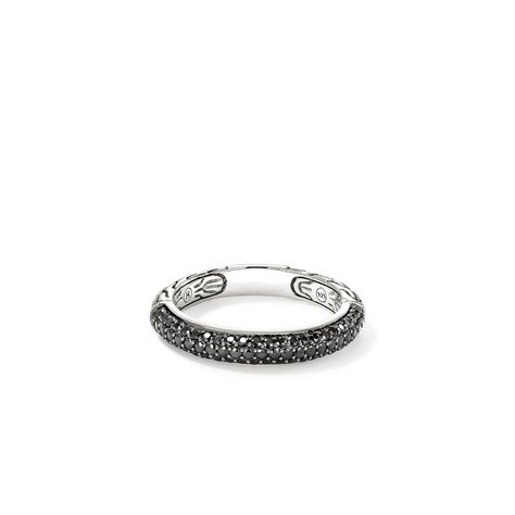 JH Essential Pavé Band Ring, Sterling Silver, Gemstones, 3.5MM John Hardy Rings, Pave Jewelry, Pave Band, Black Sapphire, Pave Ring, John Hardy, Diamonds And Gold, Sterling Silver Bands, Gold Leather