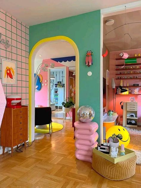 Danish Pastel Room, Colorful Apartment, Deco Studio, Pastel Room, Funky Home Decor, Minimalist Room, Apartment Decor Inspiration, Dream House Interior, Eclectic Home