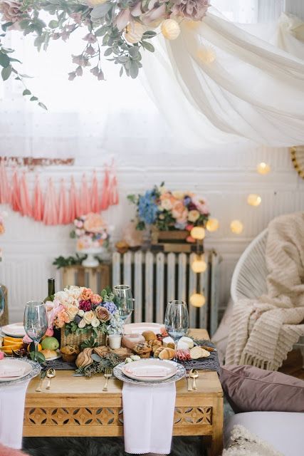 HomeSense Collab Sneak Peek! The Party, Indoor Picnic, Bohemian Party, Bed And Bath, Wedding Display, Decorative Ideas, Bridal Shower Brunch, Boho Living, Cozy Space