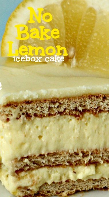 Lemon Ice Box Cake, Eclair Cakes, Lemon Icebox Cake, Ice Box Cake, Icebox Desserts, No Bake Lemon, Box Cakes, Icebox Cake Recipes, Biscuits Graham