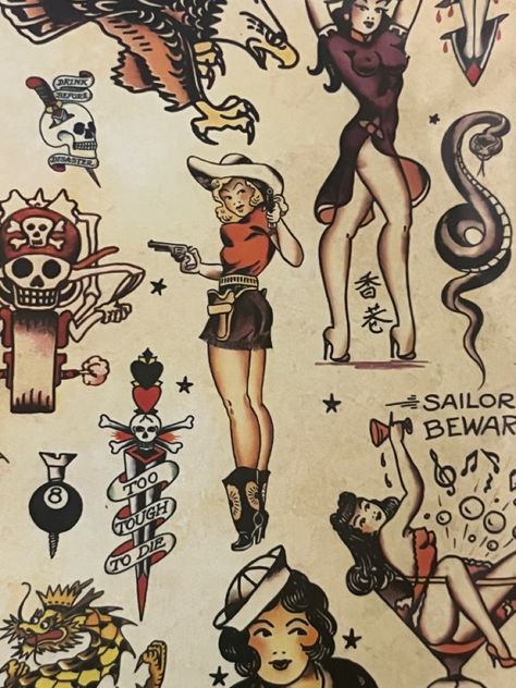 Traditional Tattoo Pin Up Girl, American Classic Tattoo, Traditional Tattoo Pin Up, Cowgirl Tattoo, Traditional Tattoo Woman, American Cowgirl, Americana Tattoo, Cowgirl Tattoos, Cowboy Tattoos