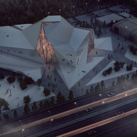 Polour Rock Climbing Hall | New Wave Architecture Folding Architecture, Rock Climbing Gym, Architecture Cool, Deconstructivism, Climbing Gym, Big Rock, Amazing Buildings, Design Exterior, Co Design