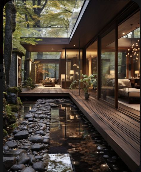 Zen House, Japanese Style House, Minimalism Lifestyle, Casa Country, Zen Style, House In Nature, Hus Inspiration, Design Exterior, Forest House