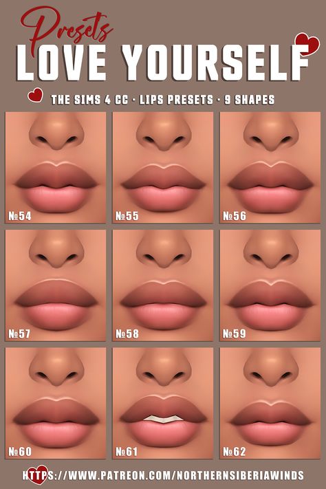 Sims 4 Pouty Lips, Sims 4 Lip Shape, The Sims 4 Lips Preset, Sims For Download The Sims 4, Face Mods Sims 4, Sims4 Lips Cc, Make Sims 4 Cc, The Sims 4 Cc Lips Preset, Lip Preset Sims 4