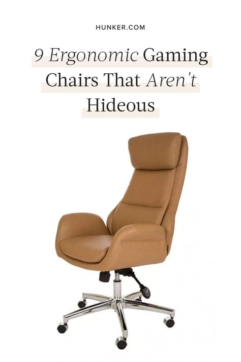 To help you upgrade your home office/gaming room, we've rounded up some chairs that would be perfect for gaming without terrorizing your sense of style. #hunkerhome #gamingchairs #gaming #gamingroom #gameroom #gameroomfurniture Best Gaming Chair, Aesthetic Gaming Chair, Gaming Chair Aesthetic, Home Office Gaming Room, Office Gaming Room, Home Office Gaming, Computer Chairs, Gamer Chair, Guest Bedroom/office