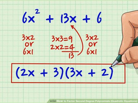 Image titled Factor Second Degree Polynomials (Quadratic Equations) Step 2 Factoring Quadratics, Factoring Polynomials, Quadratic Equations, Quadratic Functions, Math Board, Math Boards, Math Tutorials, Study Flashcards, Physics And Mathematics