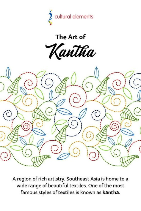 A region of rich artistry, Southeast Asia is home to a wide range of beautiful textiles. One of the most famous styles of textiles is known as kantha. Kantha Traditional Motifs, Kantha Designs Pattern, Kantha Motifs Design, Kantha Embroidery Designs Motifs, Kantha Embroidery Motifs Traditional Design, Kantha Motifs, Kantha Embroidery Designs, Indian Textile Design, Indian Embroidery Designs