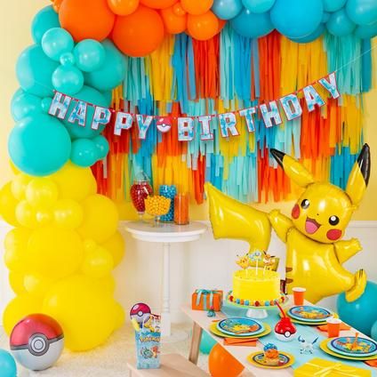 Shop the Collection: Pokémon Birthday Party Pokémon Birthday Party, Pokemon Party Games, Pokemon Banner, Pokemon Party Supplies, Pokemon Balloons, Pokemon Party Decorations, Pokemon Themed Party, Pokémon Birthday, Pokémon Party