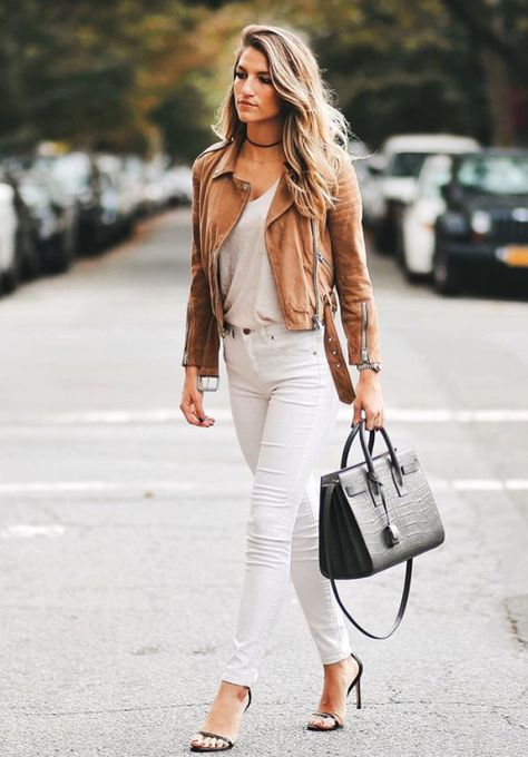 Navy Pants Outfit Women, Camel Jacket Outfit, Brown Leather Jacket Outfit, Camel Leather Jacket, Suede Jacket Outfit, Dress In Winter, Moto Jacket Outfit, Tan Leather Jackets, Leather Jacket Outfits