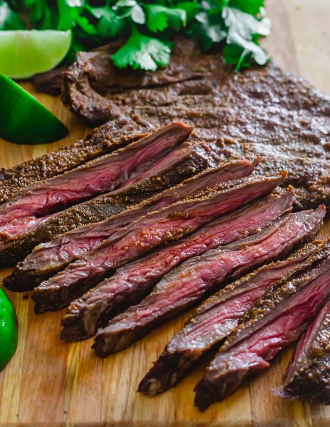 Incredibly tender and juicy skirt steak is cooked in the air fryer in just minutes. This easy and simple recipe is perfect when you don't feel like grilling! Skirt Steak Recipes Air Fryer, Air Fry Ny Strip Steak Recipes, Carne Asada Air Fryer, Beef Skirt Steak Recipes Air Fryer, Skirt Steak Recipes Oven, Skirt Steak Air Fryer, Air Fry Skirt Steak, Grilled Skirt Steak Recipes, Air Fryer Ny Strip Steak