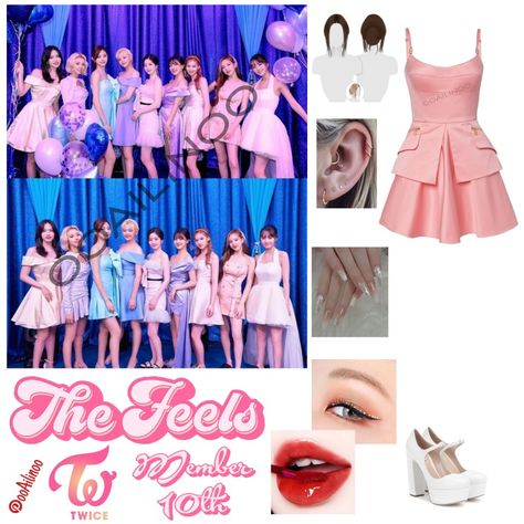 Twice - The Feels 3/3 Twice Inspired Outfits The Feels, Twice The Feels Outfits Inspired, Twice The Feels Outfits, Outfits Idols, Daniel 3, Movie Inspired Outfits, Outfit Inspired, Pretty Birthday Cakes, The Feels