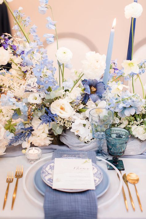 Blue Wedding Table Decor, Blue Wedding Table, Gasparilla Inn, Classic Blue Wedding, Pantone Wedding, Elegant Wedding Themes, Reception Look, Inn Wedding, Nj Wedding