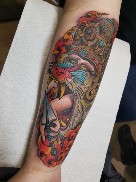 Monkey King by Gian Karle Cruz at Villian Arts Tattoo Convention - Chicago IL #tattoos #tattoo #beauty Trending Tattoos, Sunset Tattoos, Prison Tattoos, Tattoo Convention, R Tattoo, Monkey King, Best Artist, Artist Names, Chicago Il