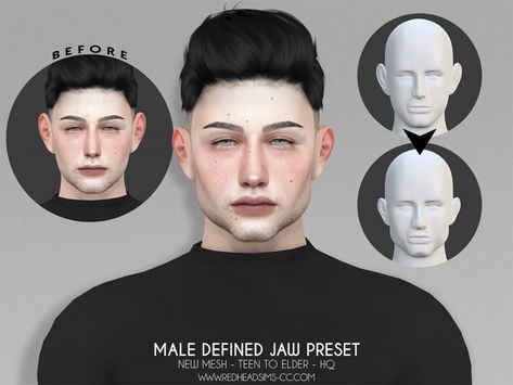 MALE DEFINED JAW PRESET Sims 4 Hair Male, The Sims 4 Skin, Sims 4 Anime, Sims 4 Body Mods, Sims 4 Cc Skin, Tumblr Sims 4, Play Sims, The Sims 4 Download, Sims Four