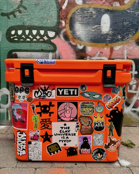 ~ getting ready for serious adventures ~ it all starts with stickers ~ of course! all my friends are coming with me 🌲🏝️☀️🏕️🚙 can’t get over the quality of my @yeti cooler, slicky orange surface & supercooling powers 🧊🖤 2 slap sessions gonna need to do another 🙂 #cooler #stickers #getteady #adventure #daretobedifferent #stickerbomb #everything #letsgo #yeti #catchoo #stickerfriends #stickers #stickerart #stickerlove #stickerlife #letssticktogether Cooler Stickers, Yeti Cooler, Sticker Bomb, Sticker Art, Get Over It, Of Course, Getting Ready, Memoirs, Canning