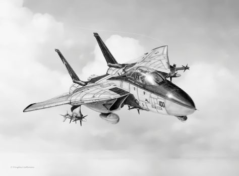 Aircraft Sketch, Plane Tattoo, Luxury Helicopter, Airplane Tattoos, F14 Tomcat, Airplane Drawing, Aviation Posters, F-14 Tomcat, Military Artwork